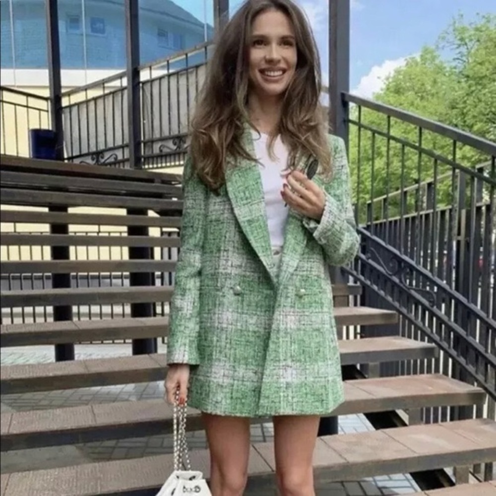 NWOT Zara tweed frock blazer